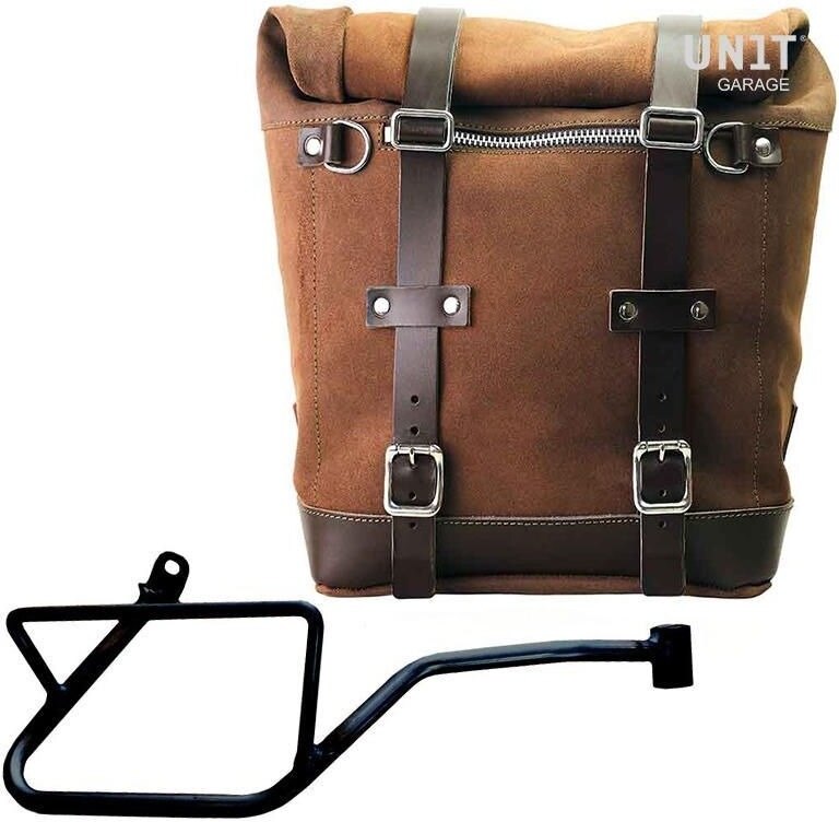 ■詳細説明Article Number：U202-2216DXSide pannier with right subframeScram side pannier extendable from 22 to 30 Liters handmade inItalyin sturdy top quality waterproof waxed suede leather.Derived from our classic U002 side pannier， but it is muchlargerand has a removable core in rigid material so the bag keepsitsshape even when empty. With attention to the smallest detailswith3 mm leather finishes， simple and pure like the materialswithwhich it was built. It quickly attaches to our side pannierframewith the quick release system， already included and mounted ontheback of the bag. The quick release is equipped with a lockforlocking on the frame itself. It is big enough to fit a jethelmetinside， and is equipped with a large front pocket withzipaccessible from the outside. To open it it is not necessarytoremove the front buckles but just move them to the side， in averyfast and practical way. To protect and organize your luggage，werecommend using the 18L Khali light multipurpose bag insideColours ：Moss Grey with brown leather trimColorado Brown with brown leather trimJet Black with black leather trimHeight 35 cm， extendable in height up to 50 cm， width 32 cm，depth20 cm22L - 30L2，75 kgRight subframe made of steel treated with a matt black epoxy.It is mounted on the right side of the bike. Specially designedtointegrate seamlessly with the rest of the bike. Ready to hostourquick release system， beautiful and minimal even when the bagisnot mounted. It comes complete with screws and can bemountedeasily on the bike in the original configuration. Allaccessoriesare compatible with each other except when specifiedotherwise.It can be used comfortably with the passenger on boardNB： Compatible with all Moto Guzzi V7.850： V7 850 Stone Abs.&dep.A2 Abs.V7 850 Stone Centenario Abs. & dep.A2 Abs.V7 850 Stone Special Abs. & dep.A2 Abs.In order to offer you the best we constantly improve ourproductdetails. The images may refer to a previous version.■注意点※取扱説明書が付属する場合は、外国語となります。※輸入商材の為、納期が遅れる場合がございます。あらかじめご了承ください。※メーカー都合により商品の仕様変更がある場合がございます。ご了承ください。　※画像はイメージです。