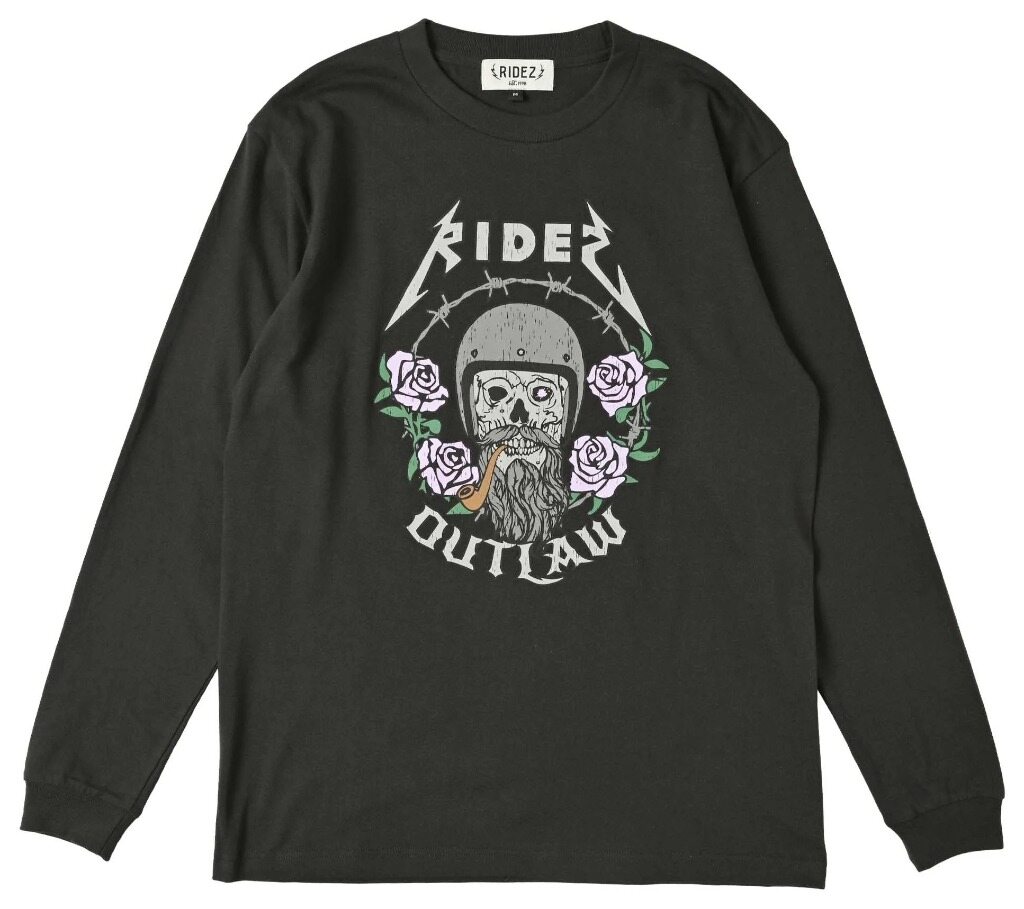 RIDEZ ライズ OUTLAW L／S TEE オリジナル バイク ロングスリーブTシャツ ユニセックス Tシャツ アパレル