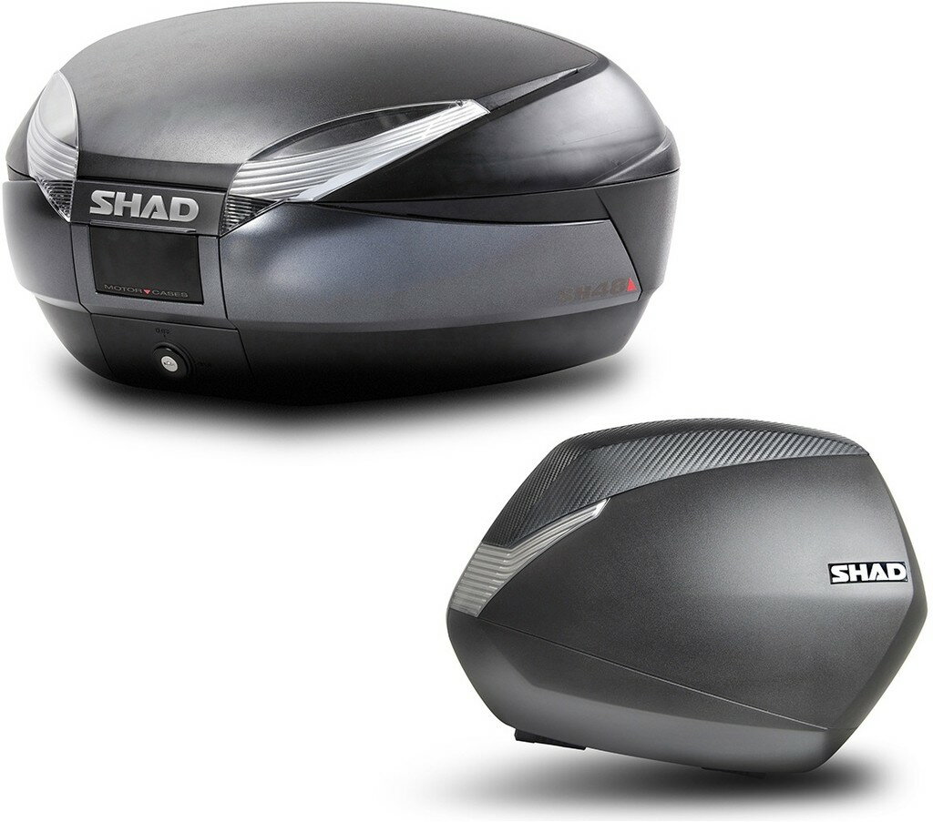 SHAD シャッド 【セット売り】SH48 トップケース ダークグレー＋SH36 サイドケース フルパニアセット トップケース・テールボックス 車体用バッグ・ケース