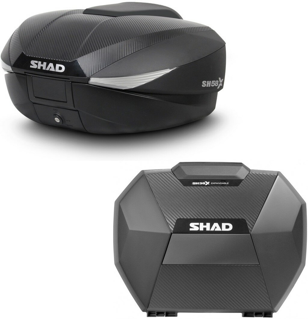 SHAD シャッド 【セット売り】SH58X トップケース＋SH38X サイドケース カーボン フルパニアセット トップケース・テールボックス 車体用バッグ・ケース