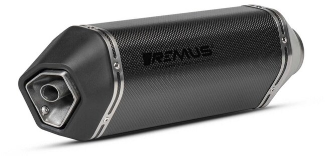 REMUS レムス Slip-On Sportexhaust With Removable Sound Insert，Carbon，Connection Tube Without Catalytic Converter Incl. Heat Shield，Polished，No Ece Type Approval フルエキゾーストマフラー マフラー