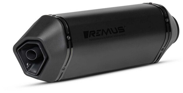 REMUS レムス Slip-On Notte With Removable Sound Insert，Stainless Black，Header Catalytic Converter，Incl. EC Type Approval フルエキゾーストマフラー マフラー