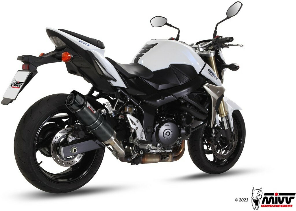 SUZUKI - MIVV ミヴ GP スリップオンマフラー GSR 750 SUZUKI スズキ マフラー 仕様：カーボン＋カーボンエンドキャップ付き