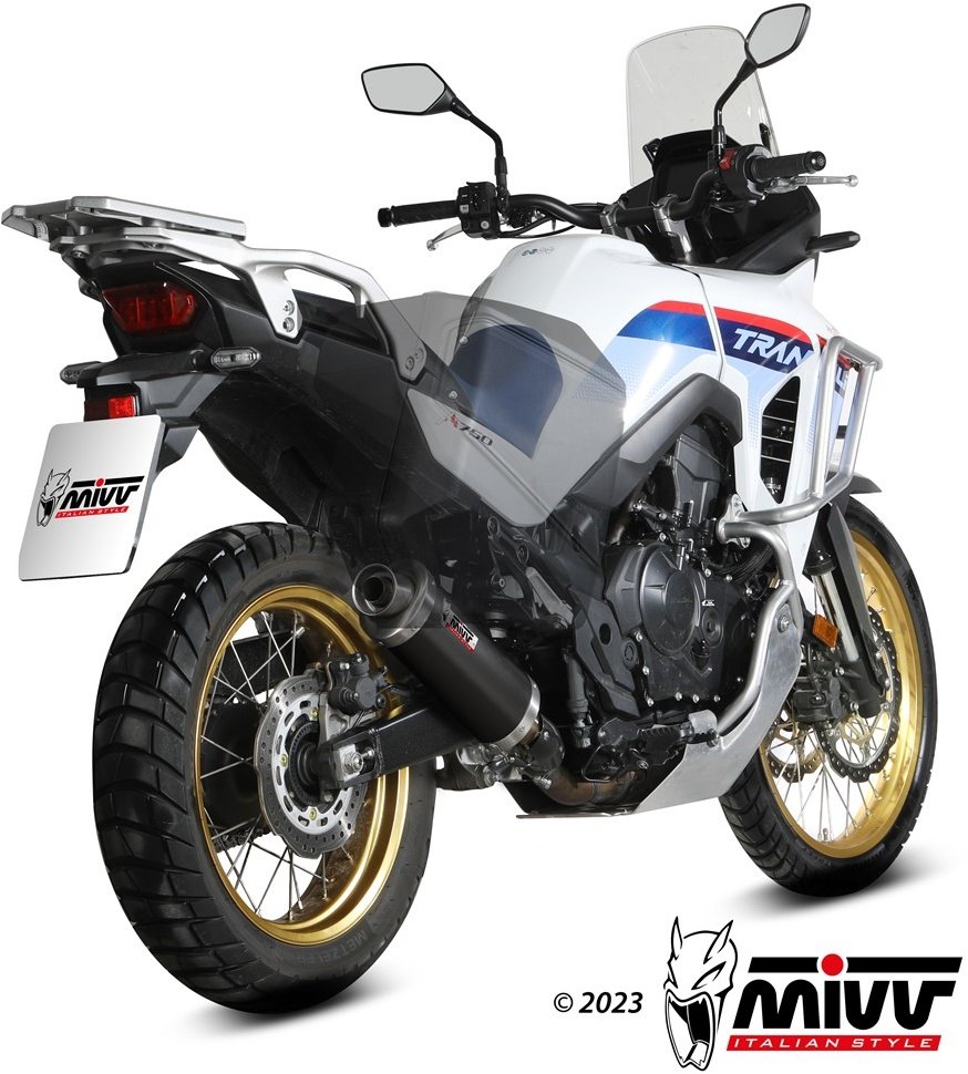 HONDA - MIVV ミヴ OVAL スリップオンマフラー XL 750 TRANSALP HONDA ホンダ マフラー カラー：ブラックステンレス