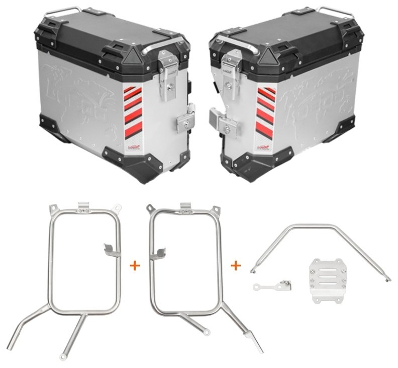 LOBOO ロブー PIKE TRACKERシリーズ 35L＋30L サイドケース キャリア付き MultistradaV4S DUCATI ドゥカティ パニアケース 車体用バッグ・ケース