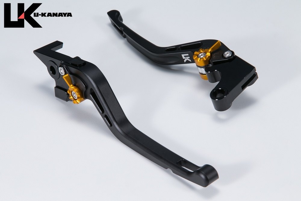 U-KANAYA ユーカナヤ GPタイプ ロングアルミビレットレバーセット XSR125 YAMAHA ヤマハ ブレーキ・クラッチレバーセット ハンドル周辺パーツ ハンドル レバーカラー：マットブラック / アジャスターカラー：マットブルー