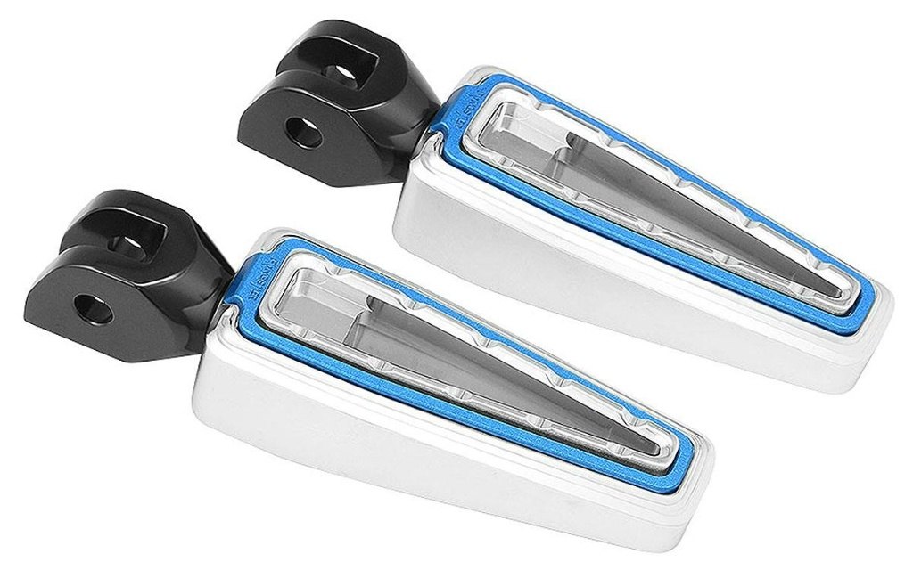 FANGSTER ファングスター フットペグ フロント M8ソフテイルモデル HARLEY-DAVIDSON ハーレーダビッドソン ステップバー ステップ 足回り カラー：クローム／ブルー(170189)