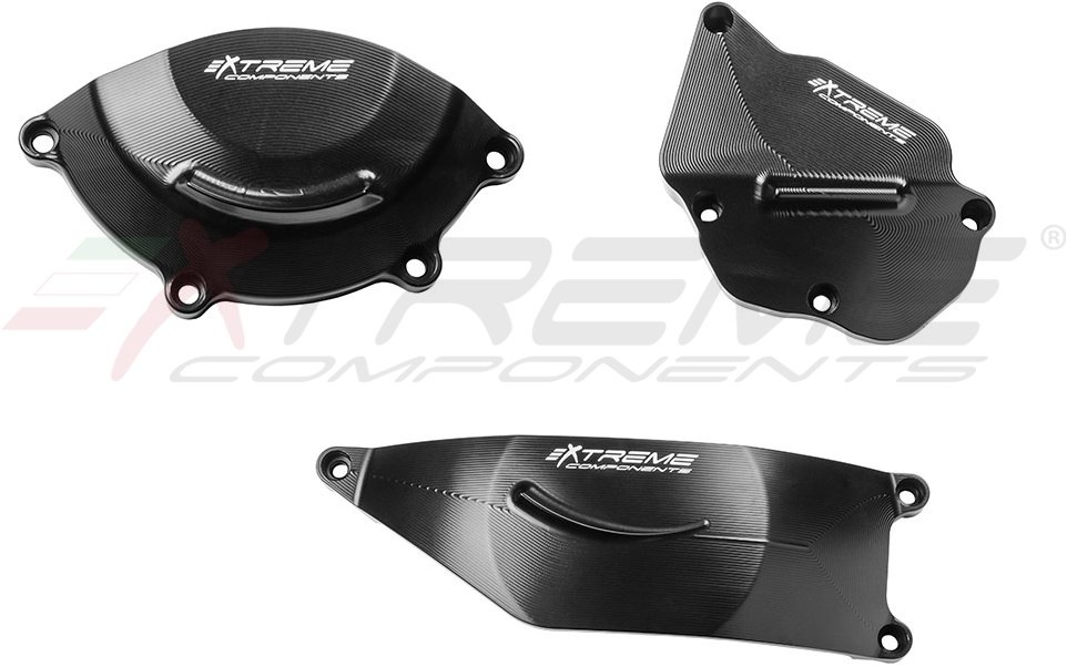 EXTREME COMPONENTS エクストリームコンポーネンツ アルミ製エンジンプロテクター3点セット (ピックアップカバー+ジェネレーター側+クラッチ側) ZX 10 R KAWASAKI カワサキ エンジンカバーセット エンジンパーツ エンジン