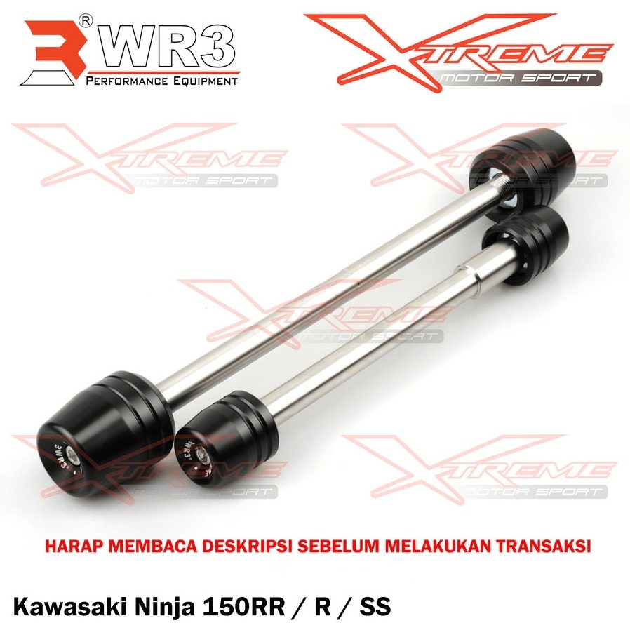 ■詳細説明Material：German Engineering Plastic AcetalCopolymer(Polyacetal)/Aluminium1 Set of Front and Rear■注意点※Axle slider berfungsi melindungi sektor depan dan sektorbelakang(swing arm， footstep ＆ body belakang).※取扱説明書が付属する場合は外国語となります。※輸入商材の為、納期が遅れる場合がございます。あらかじめご了承ください。※画像には他のカラー・商品が含まれています。※メーカー都合により商品の仕様変更がある場合がございます。ご了承ください。　※画像はイメージです。■適合車種NINJA150RR&ensp;NINJA150RRNinja150SS&ensp;Ninja150SS