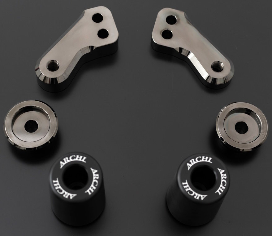 ARCHI アーキ ハニカムサブフレーム用 スライダーキット【漆黒Edition】 Z900RS Z900RS CAFE KAWASAKI カワサキ エンジンスライダー・フレームスライダー