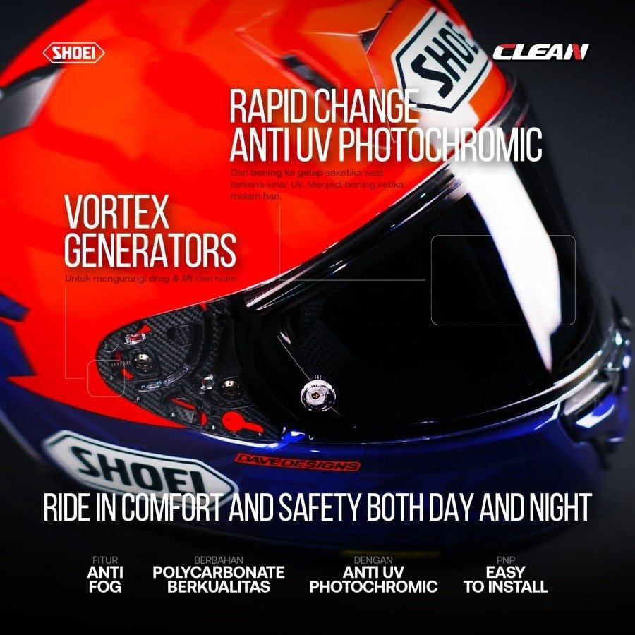 Clean ���꡼�� Helmet Visor Photochromic �إ��åȥХ����� �إ��å�