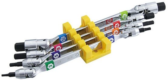 SEK スエカゲツール 4本組 ダブルフレックスヘキサゴンレンチセット セット工具