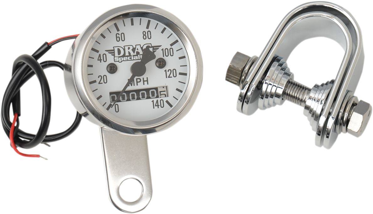 Drag Specialties ドラッグスペシャリティーズ 1 7/8' 2-1 スピードメーター ホワイト 【1 SPEED-O WHI..