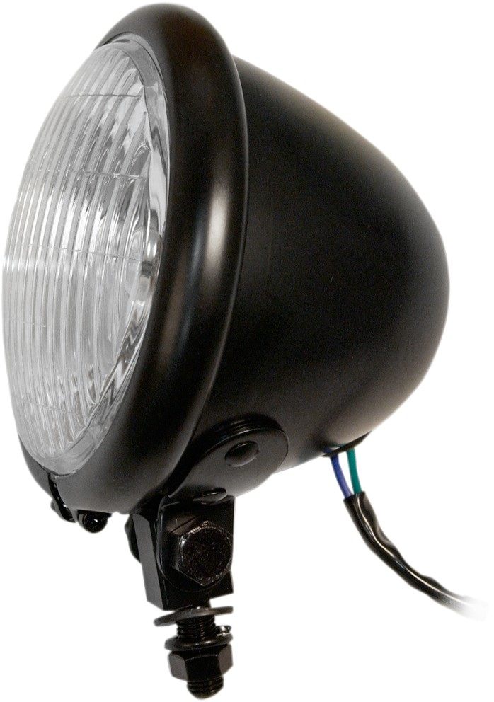■商品概要カラー：BLKBulb Type：Sealed BeamFilament／Function：SingleHousing／Stem Color：BlackLens Color：ClearMounting Position：BottomMounting Style：Bolt-OnNumber of Bulbs：1Overall Diameter：114 mm (4-1／2”)Overall Diameter Imperial：4-1／2”Overall Diameter Metric：114 mmProduct Name：Spotlight AssemblyRiding Style：StreetShape：RoundUnits：EachVolts：12 V■詳細説明・Popular custom bottom-mount spotlamp of years past・Include blue indicator jewel on top of shell・Complete unit with sealed beam 41／2”bulb and 16”external wiringleads・Sold each■注意点※メーカー都合により商品の仕様変更がある場合がございます。ご了承ください。※取り扱い説明書は英語となります。※輸入商材の為、納期が遅れる場合がございます。あらかじめご了承ください。