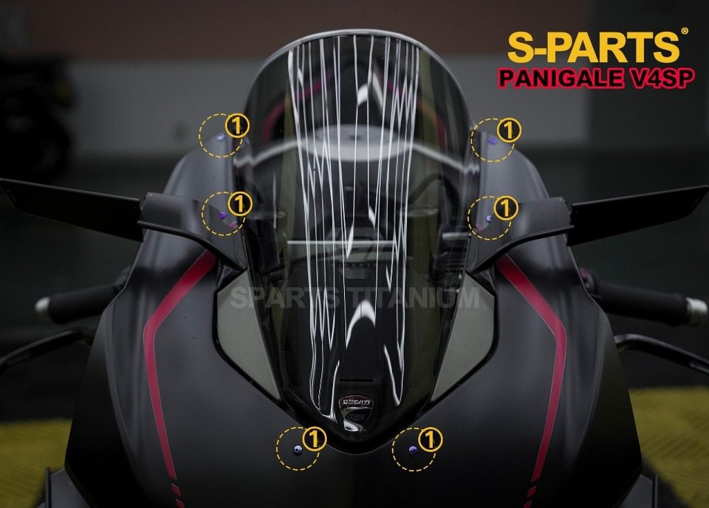 S-PARTS エスパーツ スクリーン用チタンボルトセット PANIGALE V4 S SP SP2 DUCATI ドゥカティ スクリーンボルト 外装
