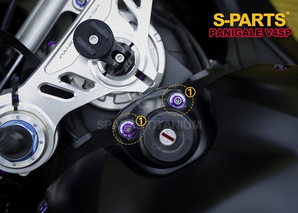 S-PARTS エスパーツ イグニッションスイッチカバー用チタンボルトセット STREETFIGHTER V2 V4 S SP SP2 PANIGALE DUCATI ドゥカティ その他外装オプション・補修部品 外装