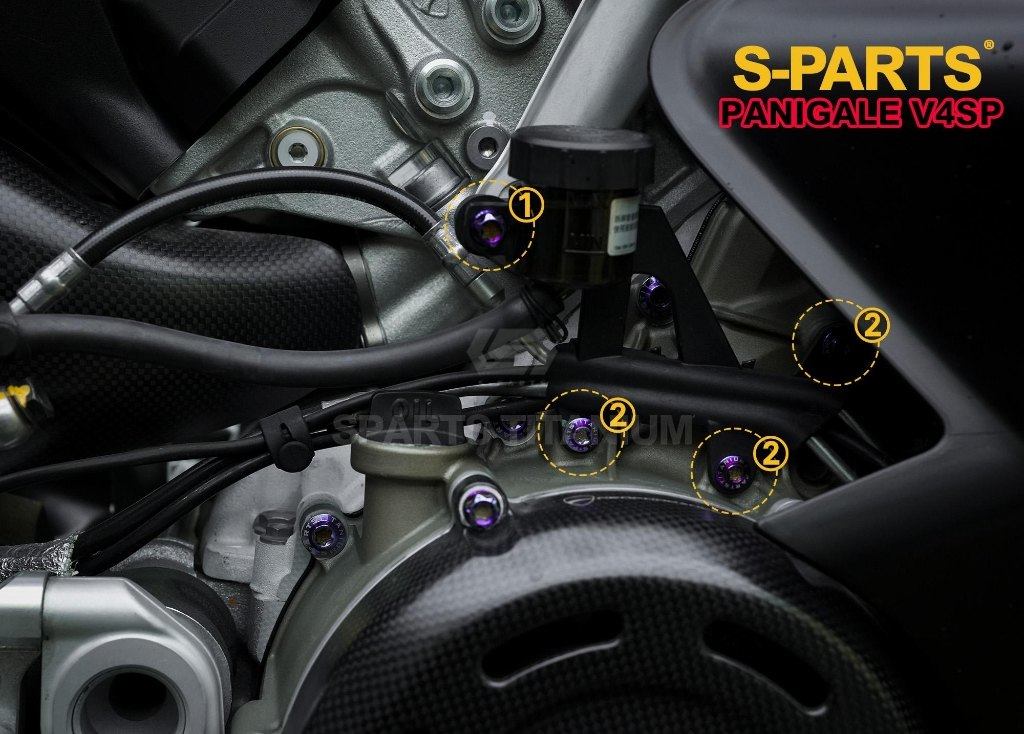 S-PARTS エスパーツ リアブレーキフルードタンクステー用チタンボルトセット PANIGALE V4 S SP SP2 DUCATI ドゥカティ その他外装オプション・補修部品 外装