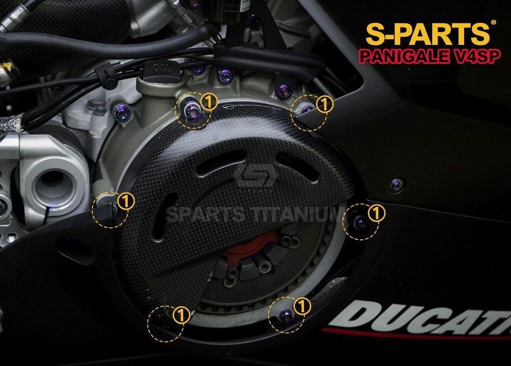 S-PARTS エスパーツ 乾式クラッチカバー用チタンボルトセット STREETFIGHTER V2 V4 S SP SP2 PANIGALE DUCATI ドゥカティ その他外装オプション・補修部品 外装