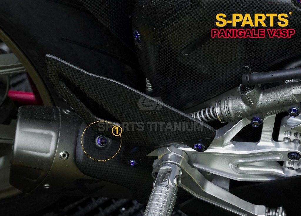 S-PARTS エスパーツ マフラーヒートガード用チタンボルトセット STREETFIGHTER V2 V4 S SP SP2 PANIGALE DUCATI ドゥカティ その他外装オプション・補修部品 外装