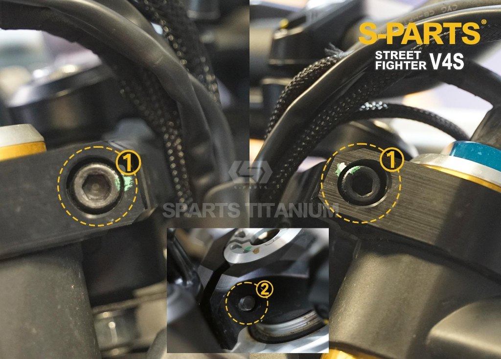 S-PARTS エスパーツ トップブリッジ用チタンボルトセット STREETFIGHTER V4 S SP PANIGALE SP2 V2 DUCATI ドゥカティ その他外装オプション・補修部品 外装