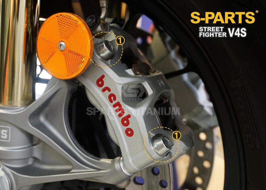 S-PARTS エスパーツ フロントキャリパーマウント用チタンボルトセット STREETFIGHTER V4 S SP PANIGALE SP2 V2 DUCATI ドゥカティ キャリパーボルト・マウントボルト ブレーキ