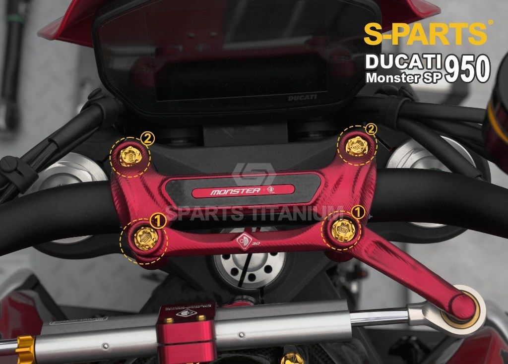 S-PARTS エスパーツ DBハンドルクランプ用チタンボルトセット MONSTER 937 DUCATI ドゥカティ 汎用ボルト・ネジ