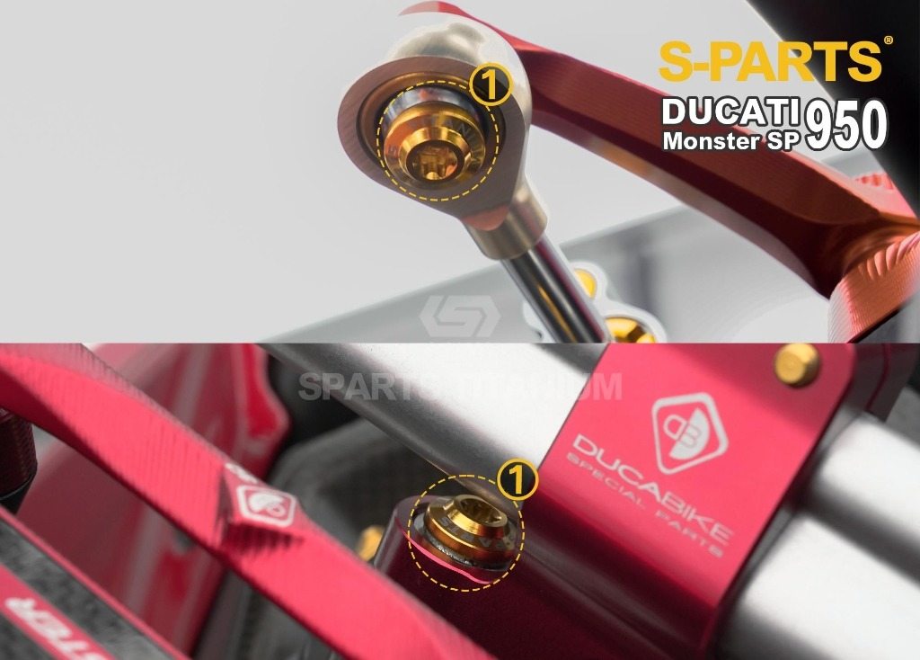 S-PARTS エスパーツ DBKステアリングダンパーアンダー用チタンボルトセット MONSTER 937 DUCATI ドゥカティ 汎用ボルト・ネジ