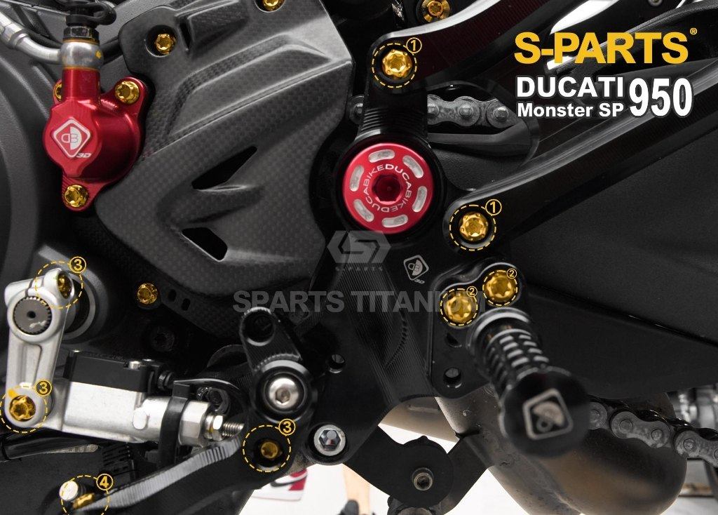 S-PARTS エスパーツ DBKバックステップ用チタンボルトセット L MONSTER 937 DUCATI ドゥカティ 汎用ボルト・ネジ