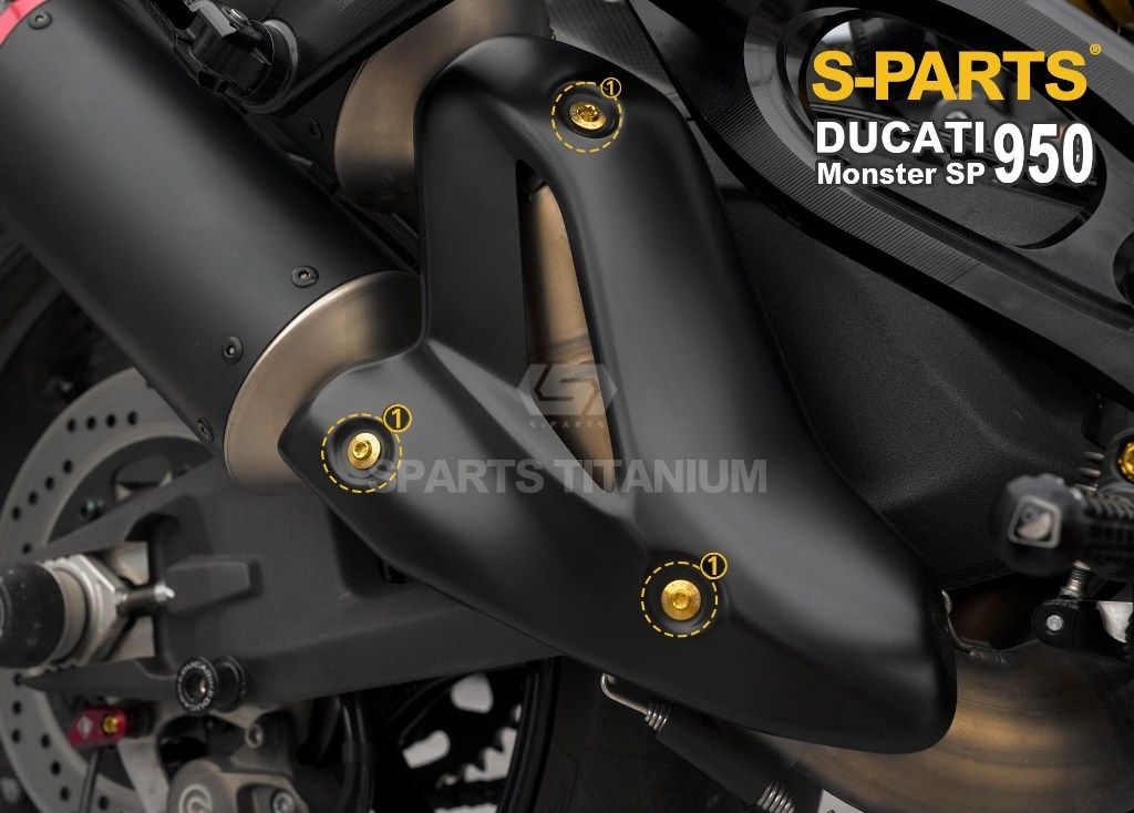 S-PARTS エスパーツ マフラーヒートガード用チタンボルトセット MONSTER 937 DUCATI ドゥカティ 汎用ボルト・ネジ