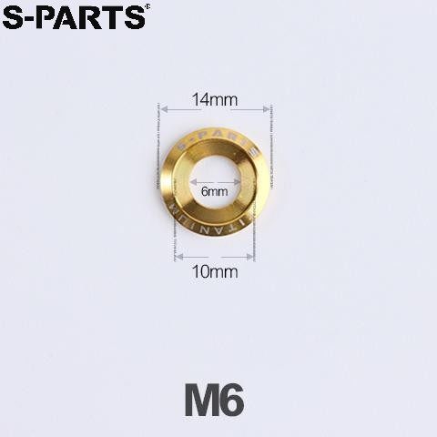 S-PARTS エスパーツ チタンワッシャー A3 M4/5/6/8/10/12 汎用ワッシャー 外装 カラー：ゴールド / サ..