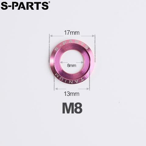 S-PARTS エスパーツ チタンワッシャー A3 M4/5/6/8/10/12 汎用ワッシャー 外装 カラー：パープル / サ..