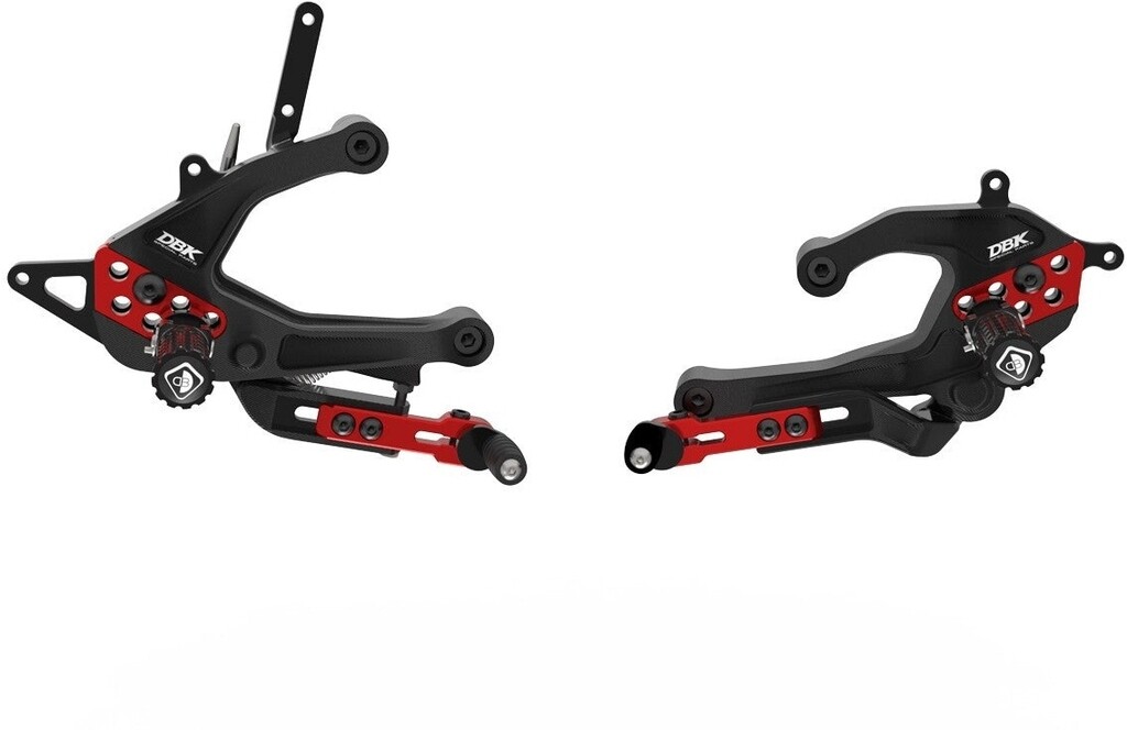 DUCABIKE (DBK) ドゥカバイク (ディービーケー) アジャスタブルステップキット PANIGALE V2 S DUCATI ドゥカティ バックステップ ステップ 足回り バージョン：フルスペック・カラー：ブラック／レッド