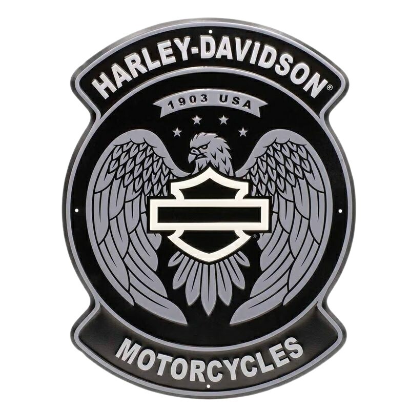 HARLEY-DAVIDSON ハーレーダビッドソン スカルラウンドメタルウォールアート その他グッズ バイク関連グッズ