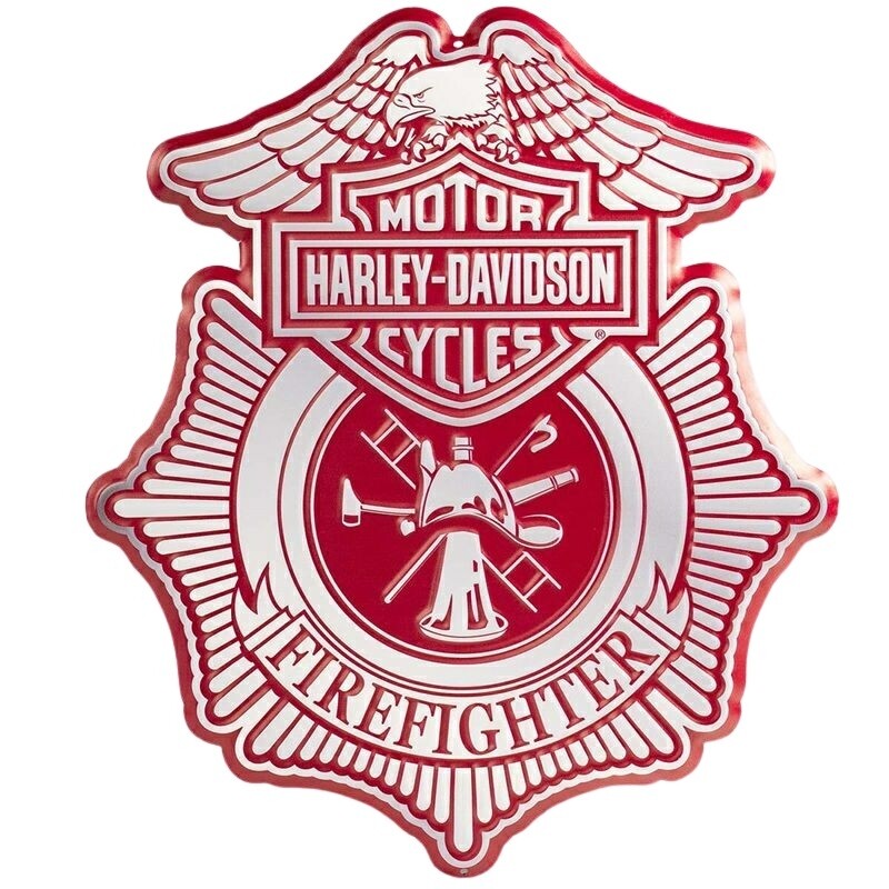 HARLEY-DAVIDSON ハーレーダビッドソン ファイアファイターティンサイン その他グッズ バイク関連グッズ