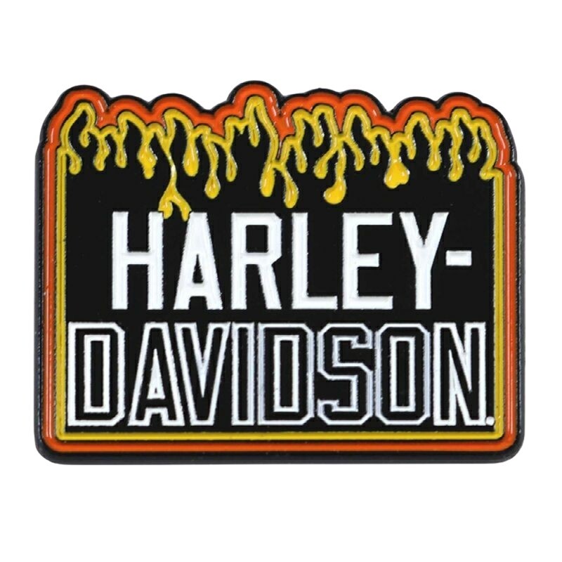 HARLEY-DAVIDSON ハーレーダビッドソン ファイアリーフレイムオンメタルH-Dピンバッチ その他グッズ バイク関連グッズ