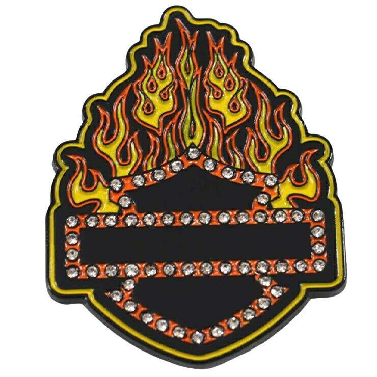 HARLEY-DAVIDSON ハーレーダビッドソン ブリンギンフレイムズB＆Sスタッド メタルピンバッチ その他グッズ バイク関連グッズ