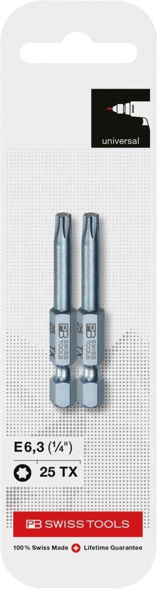 ■商品概要入数：2本差込角('HEX)：1/4(6.3mm)サイズ：T25全長(mm)：50軸長(mm)：24ボール溝中心から後端までの長さ(mm)：9.5質量(g)：22■詳細説明強度と精度に優れた差込角1/4'(6.35mm)の段付きヘクスローブビットです。CNパック入り。■注意点※メーカー都合により商品の仕様変更がある場合がございます。ご了承ください。