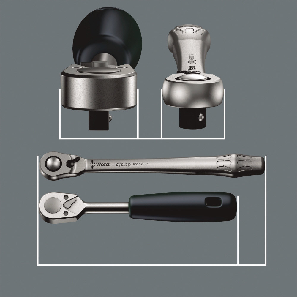 ウェビック 楽天市場店のWERA ヴェラ サイクロップラチェット ソケットレンチセット セット工具｜アングル3
