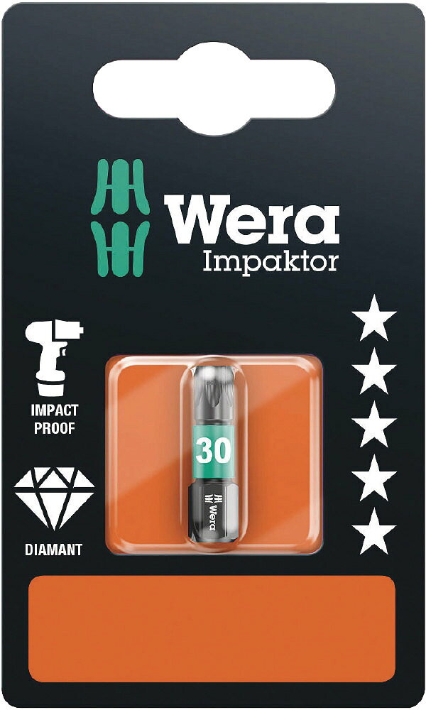 WERA ヴェラ ダイヤモンドコーティング トルクスねじ用 インパクトドライバービット ドライバービット ハンドツール