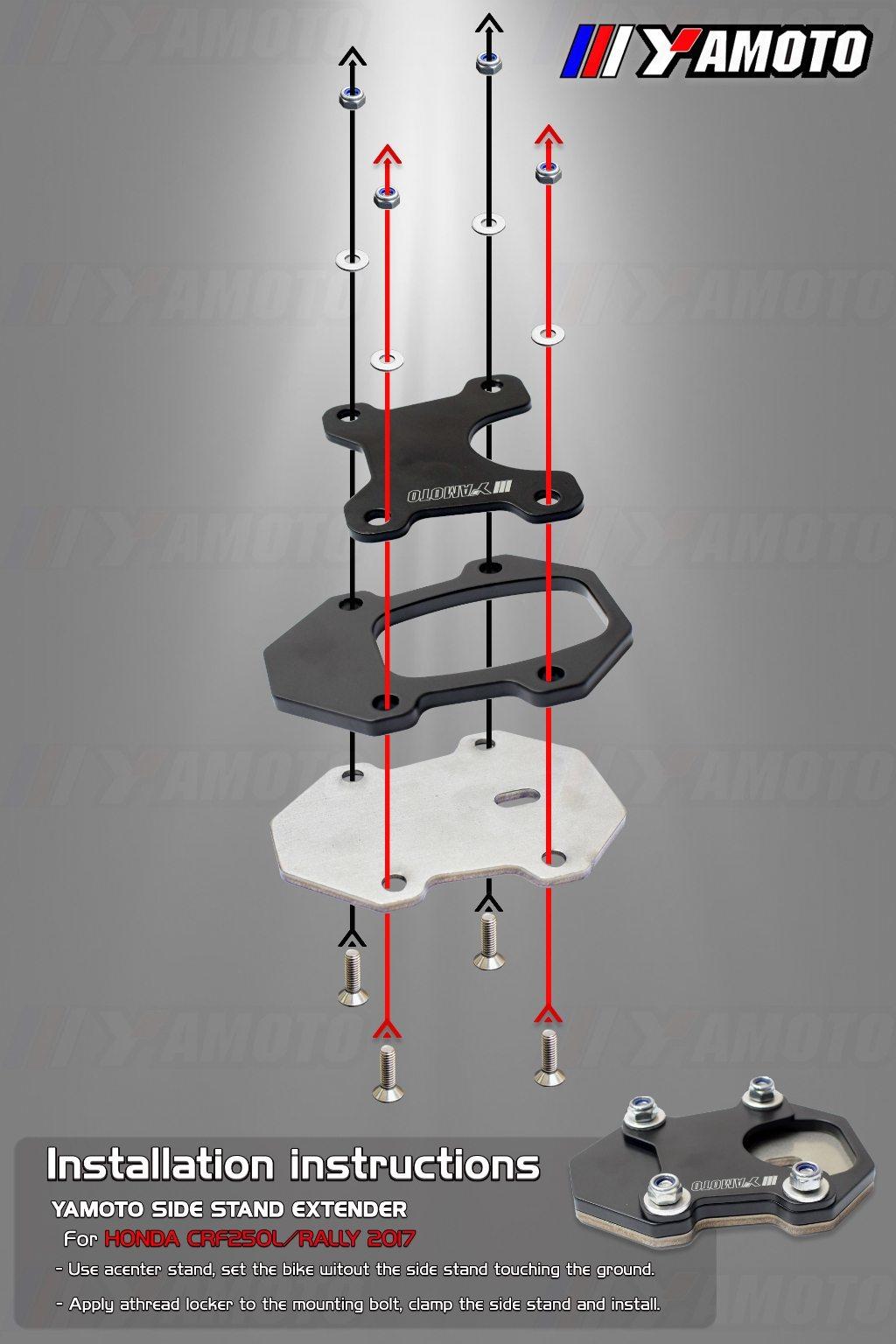 Yamoto Thailand:���� �������� Side stand extender CRF250L�� RALLY 2017 CRF250L CRF250 HONDA �ۥ�� ������ɥѥåɡ��������ƥ󥷥�� �ե졼��