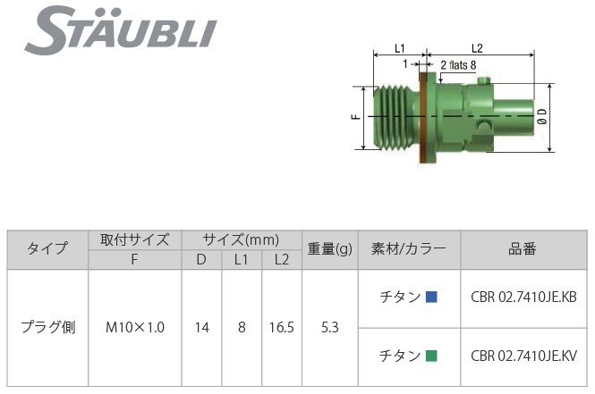 STAUBLI ストーブリ ブレーキラインクイックコネクター CBR02 プラグ その他ブレーキパーツ ブレーキ