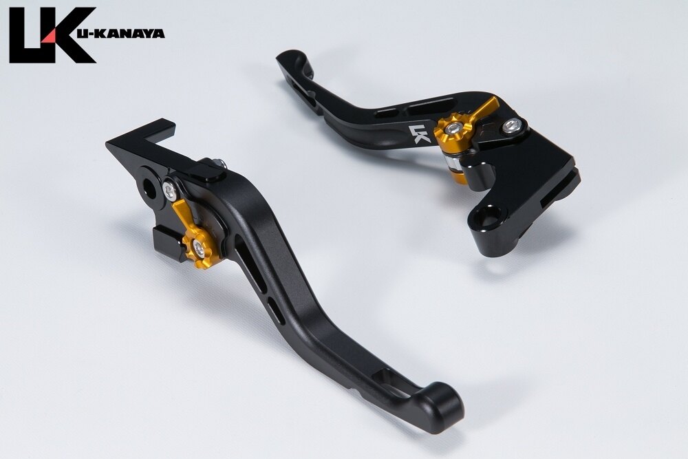 樂天商城 - U-KANAYA ユーカナヤ GPタイプ ショートアルミビレットレバーセット Z900 KAWASAKI カワサキ ブレーキ・クラッチレバーセット ハンドル周辺パーツ ハンドル レバーカラー：マットブラック / アジャスターカラー：マットゴールド
