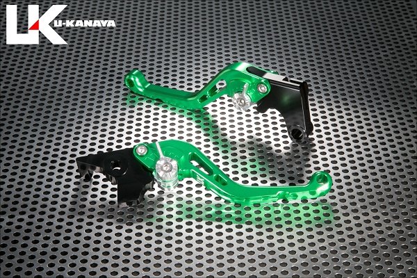 U-KANAYA ユーカナヤ スタンダードタイプ アルミビレットレバーセット MEGURO S1 W230 KAWASAKI カワサキ ブレーキ・クラッチレバーセット ハンドル周辺パーツ ハンドル レバーカラー：グリーン / アジャスターカラー：シルバー