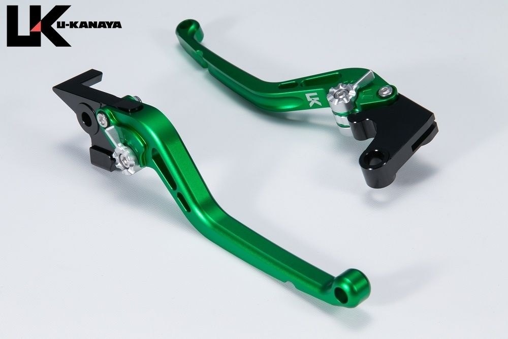 U-KANAYA ユーカナヤ スタンダードタイプ アルミビレットレバーセット MEGURO S1 W230 KAWASAKI カワサキ ブレーキ・クラッチレバーセット ハンドル周辺パーツ ハンドル レバーカラー：マットグリーン / アジャスターカラー：マットシルバー(2)