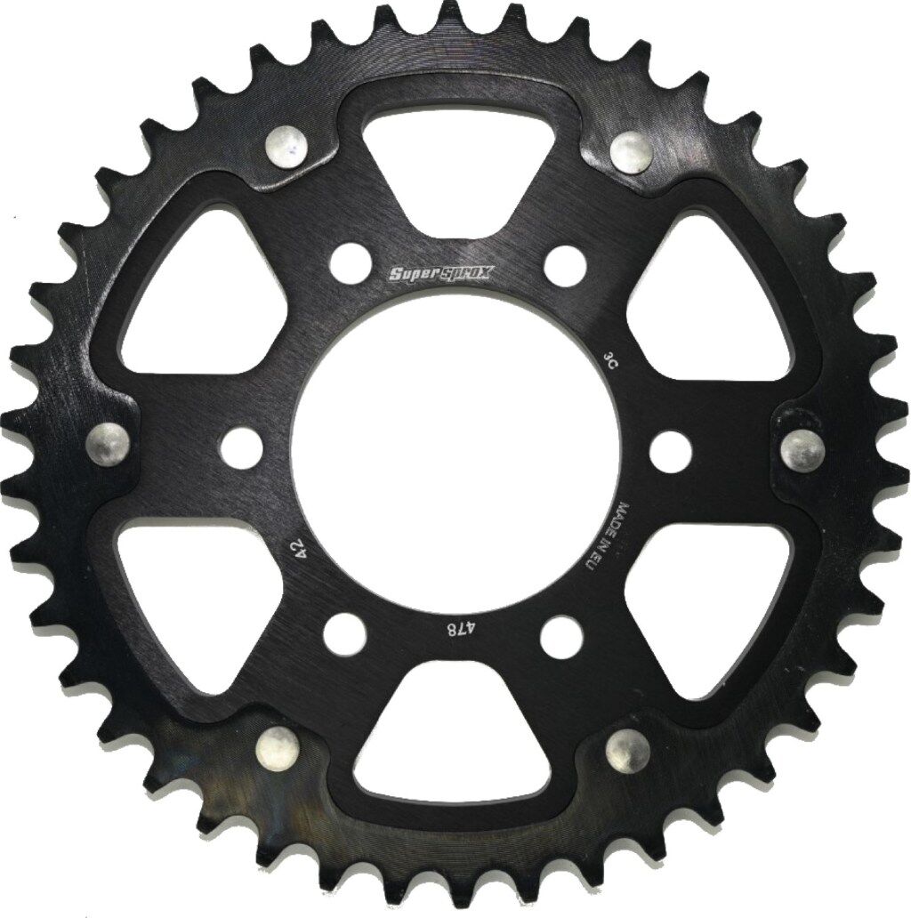 Supersprox スーパースプロックス ドリブン スプロケット リア ステルス (STEALTH) アルミ＆スチール ZX-6R ZX-6RR Z750 S NINJA400 R ER-6f ER-6n NINJA650 VERSYS 650 VULCAN Z650RS Z650 ZX-25R KAWASAKI カワサキ ドリブンスプロケット・リアスプロケット 駆動系