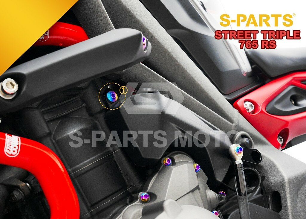 S-PARTS エスパーツ リザーバータンクマウント用チタンボルト STREET TRIPLE 765 R RS MOTO2TM EDITION TRIUMPH トライアンフ 汎用ボルト・ネジ