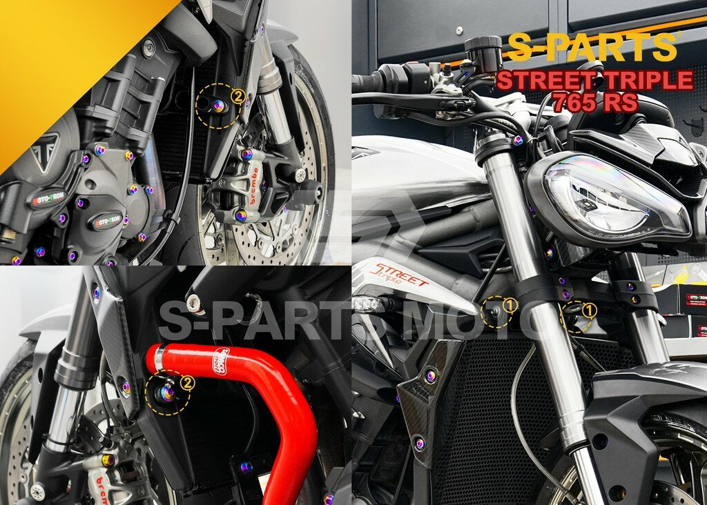 S-PARTS エスパーツ ラジエーターマウント用チタンボルトセット STREET TRIPLE 765 R RS MOTO2TM EDITION TRIUMPH トライアンフ 汎用ボルト・ネジ