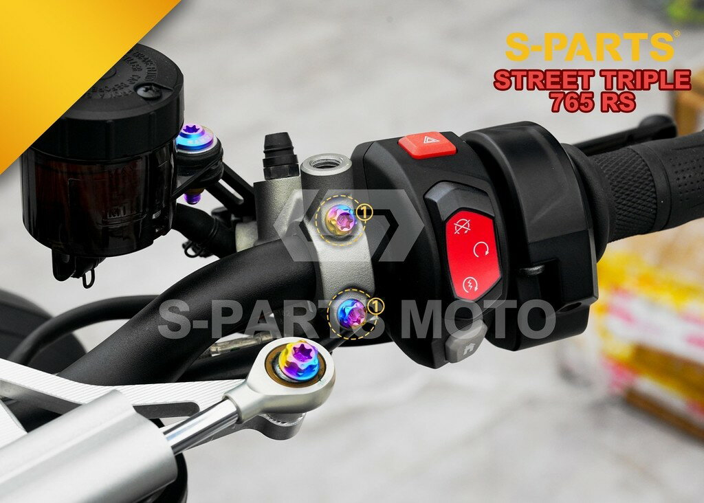 S-PARTS エスパーツ フロントマスターマウント用チタンボルトセット STREET TRIPLE 765 R RS MOTO2TM EDITION TRIUMPH トライアンフ 汎用ボルト・ネジ