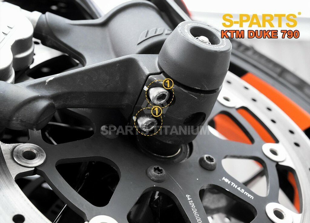 S-PARTS エスパーツ フロントアクスルロック用チタンボルトセット 790 DUKE KTM 汎用ボルト・ネジ