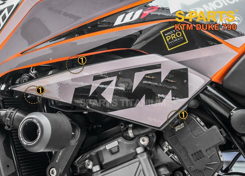 S-PARTS エスパーツ タンクサイドパネルマウント用チタンボルトセット 790 DUKE KTM 汎用ボルト・ネジ